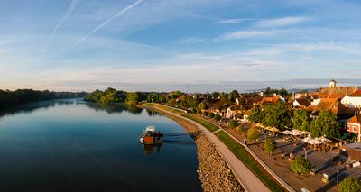 Aerial cityscape about Szentendre Hungary-stock-photo