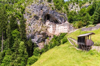 Predjama castle is a unique cave what built in a cave entrance.-stock-photo