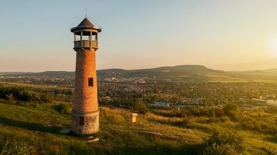 Strazsa hill lookout tower in Hungary-stock-photo