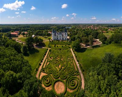 Andrassy castle in Toszadob Hungary-stock-photo