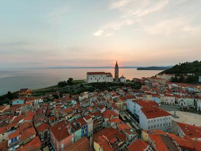 Panoramic photo about piran Slovenia-stock-photo