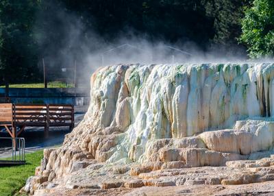 Thermal water pools in Egerszalok.-stock-photo