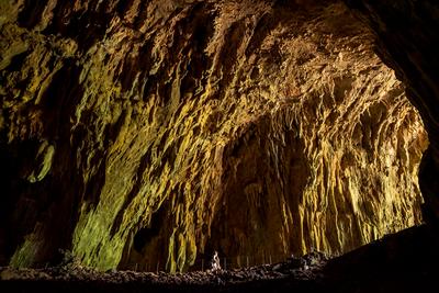 Inside of skocjan cave in Slovenia-stock-photo