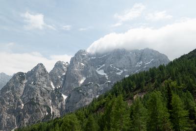 Amazing panoramic photo about the Triglav National park in highest point of Slovenia.-stock-photo