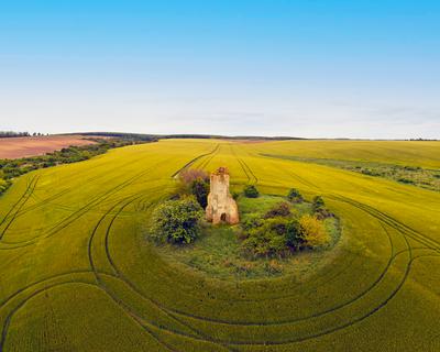 Somoly ruin church in Regoly Hungary-stock-photo