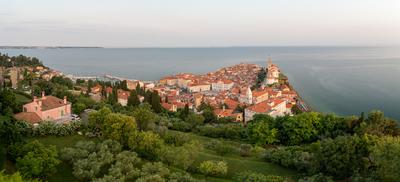 Panoramic photo about piran Slovenia-stock-photo