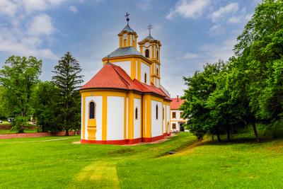 Serbian orthodox monastery in Graboc Hungary-stock-photo