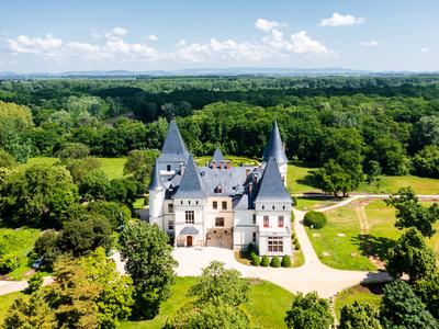 Andrassy castle in Toszadob Hungary-stock-photo