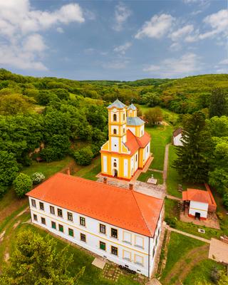 Serbian orthodox monastery in Graboc Hungary-stock-photo