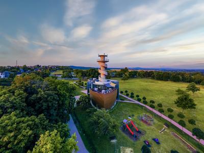 Sail shipping  historical  exhibition visitior center on Balatonfoldvar, Hungary-stock-photo