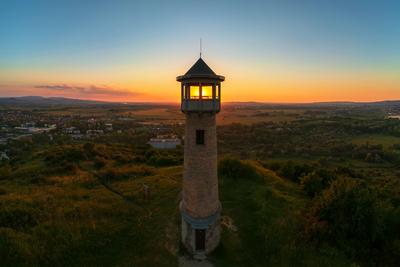 Strazsa hill lookout tower in Hungary-stock-photo