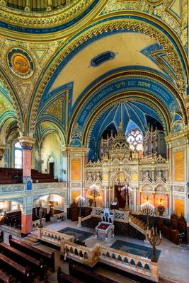 Inside of the new synagogue in Szeged Hungary-stock-photo