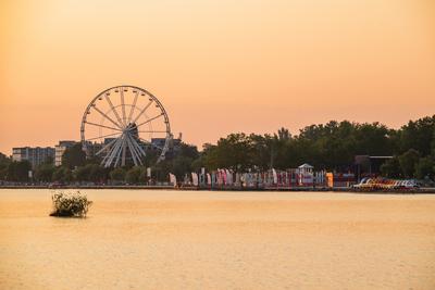 2021.07.23. Hungary, Siofok. Sunrise landsacpe-stock-foto