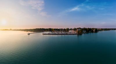 Harbor of Siofok in Hungary-stock-photo