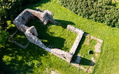Temple ruins from Arpad Age in Hungary-stock-photo