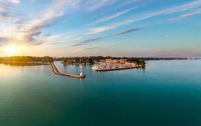 Harbor of Siofok in Hungary-stock-photo