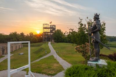 St Laszlo historical visitor center in Somogyvar Hungary-stock-photo