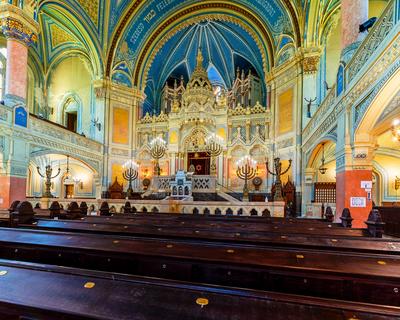 Inside of the new synagogue in Szeged Hungary-stock-photo