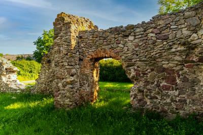 Temple ruins from Arpad Age in Hungary-stock-photo