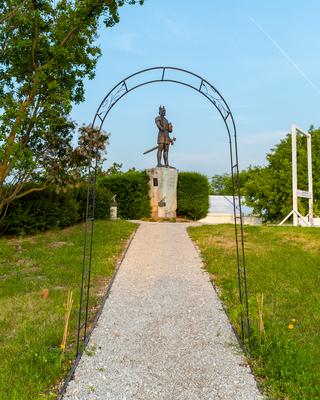 St Laszlo historical visitor center in Somogyvar Hungary-stock-photo