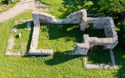 Temple ruins from Arpad Age in Hungary-stock-photo