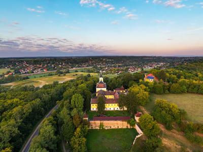 Blessed Virgin basilica in Godollo city Hungary.-stock-foto