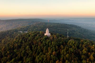 Erzsebet lookout tower in Budapest Normafa hill-stock-photo