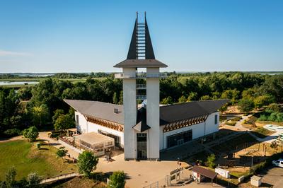 Turistical eco center of lake Tisza in Poroszlo city Hungary.-stock-photo