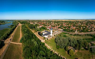 Turistical eco center of lake Tisza in Poroszlo city Hungary.-stock-photo