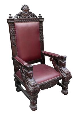 Old antique carved chair.-stock-foto