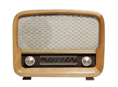vintage radio isolated on the white background-stock-foto