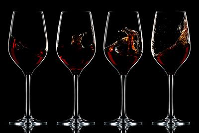 Red wine in glasses-stock-photo