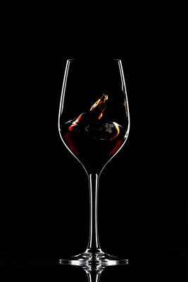 Red wine in glass-stock-photo