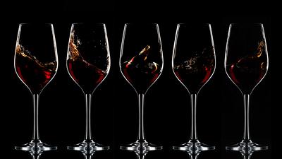 Red wine in glasses-stock-photo