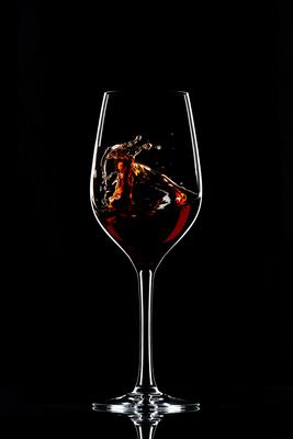 Red wine in glass-stock-photo