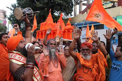 INDIA-PROTEST-to stop the atrocities against Bangladesh's Hindu minority community-stock-photo