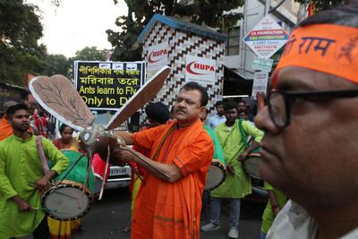 INDIA-PROTEST-to stop the atrocities against Bangladesh's Hindu minority community-stock-photo