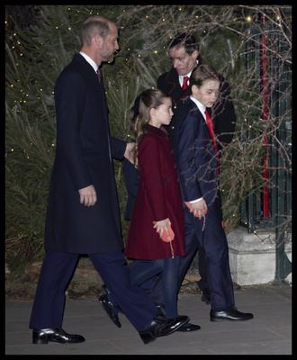 UK Royals at Westminster Abbey carol service-stock-photo