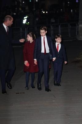 UK Royals at Westminster Abbey carol service-stock-photo