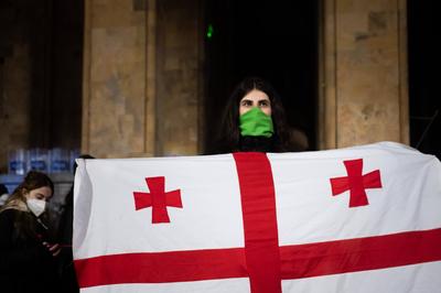 Demonstration of the Georgian opposition-stock-photo