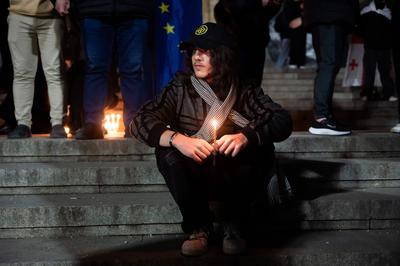 Demonstration of the Georgian opposition-stock-photo