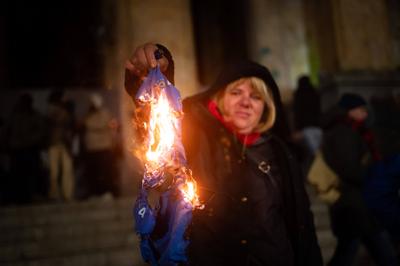 Demonstration of the Georgian opposition-stock-photo