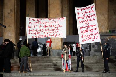 Demonstration of the Georgian opposition-stock-photo