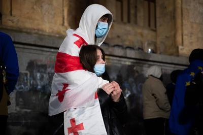 Demonstration of the Georgian opposition-stock-photo
