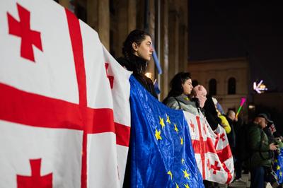 Demonstration of the Georgian opposition-stock-photo