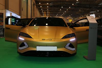 BYD Seal Excellence, Elektroauto Sonderschau CarSharing Next eShare.one / RUHRAUTOe, 55. Essen Motor Show 2023 (02.-10.1-stock-foto