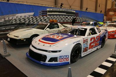 Sonderschau 75 Jahre NASCAR (National Association for Stock Car Auto Racing) vor Kulisse des Daytona International Speed-stock-photo
