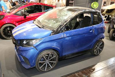 Aixam City GTO (Leichtauto / Leichtkraftfahrzeig) nach Unfall (?berschlag, Unfallauto, Unfallwagen), 55. Essen Motor Sho-stock-foto