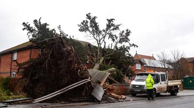 Storm Darragh hits Somerset, Burnham on Sea, UK - 7 Dec 2024-stock-photo