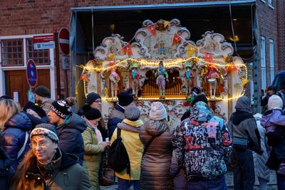 Tratition Architektur Volksfest Weihnacht-stock-foto